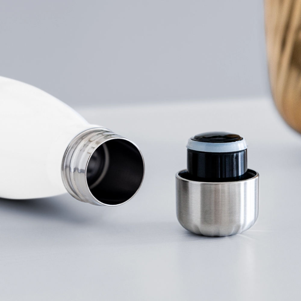 Jam Vino 17 oz Stainless Steel Insulated Water Bottle – Hot & Cold Drinks - white