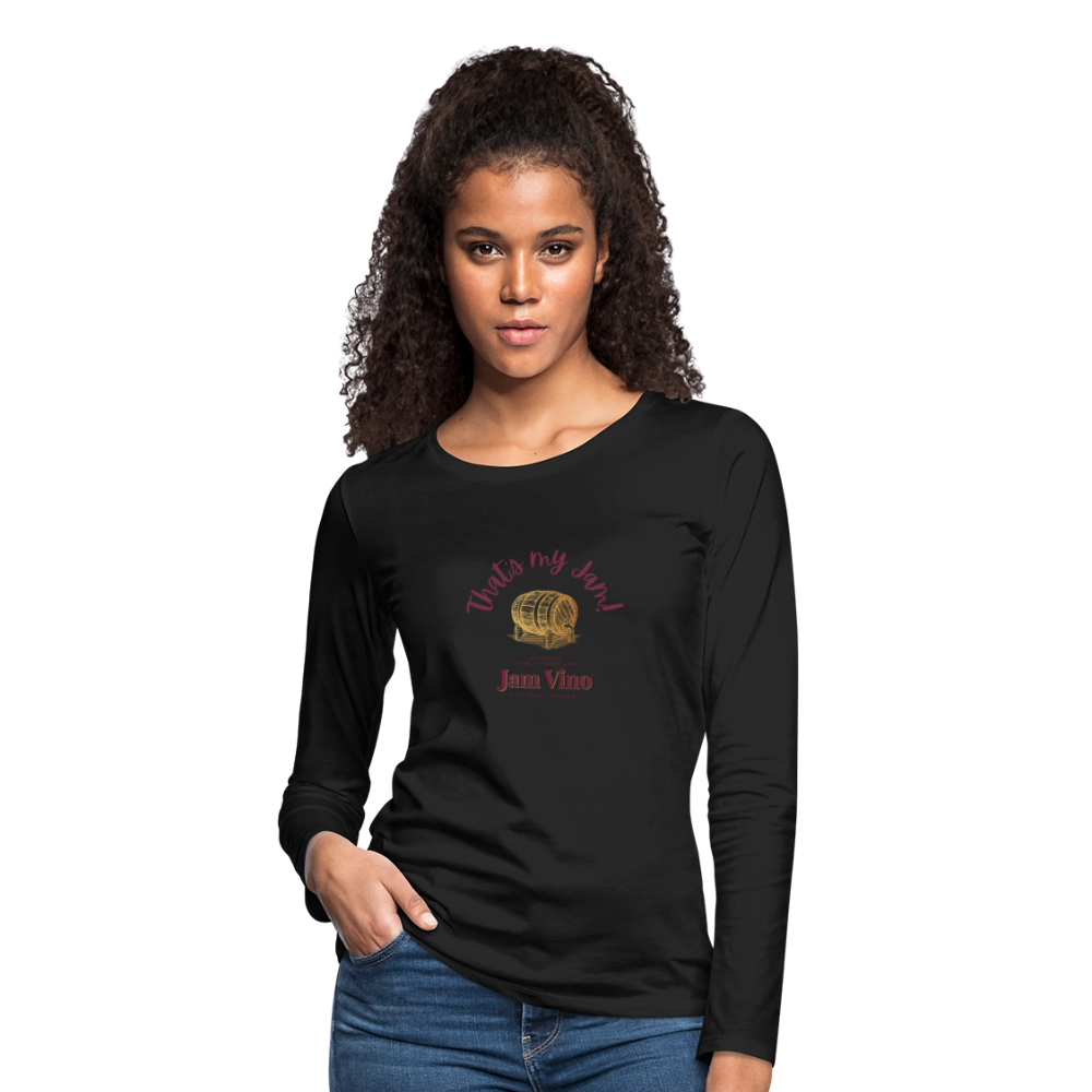 Jam Vino Women’s Premium Long Sleeve T-Shirt – Soft Cotton Classic Fit - black