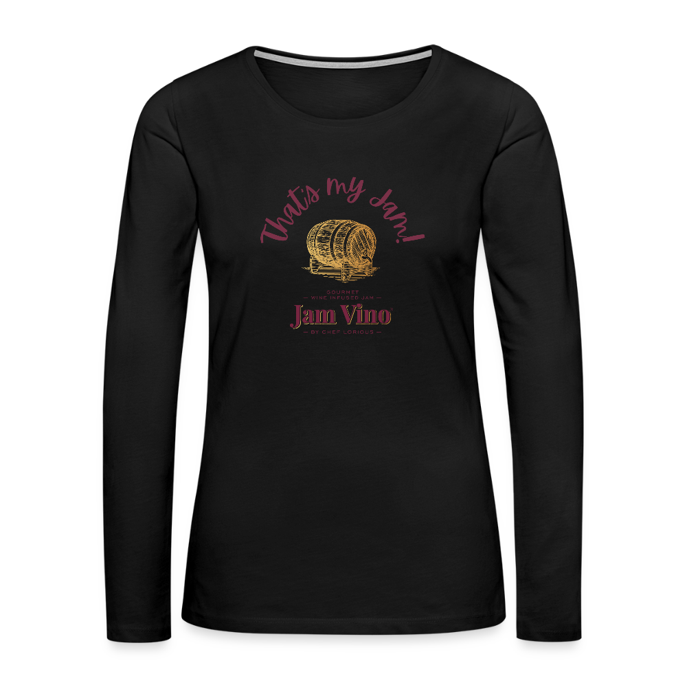 Jam Vino Women’s Premium Long Sleeve T-Shirt – Soft Cotton Classic Fit - black