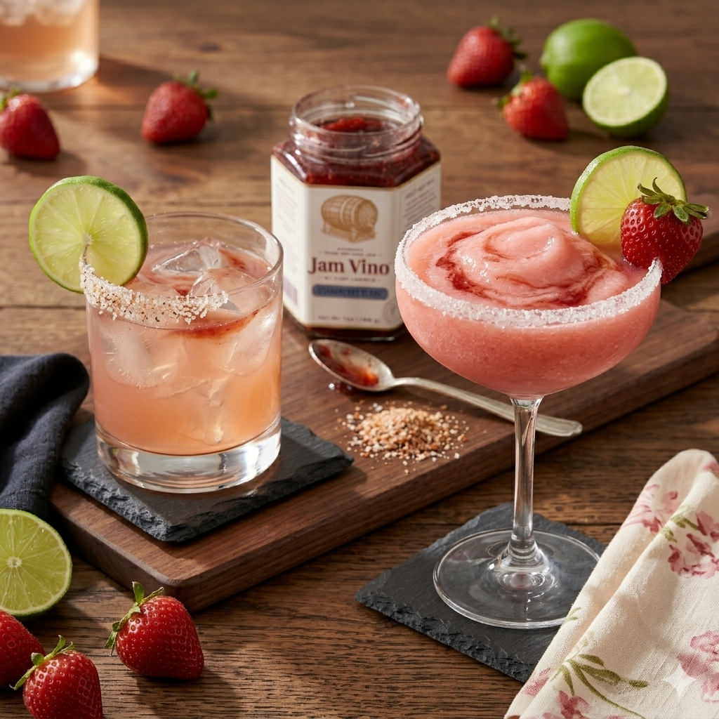 Strueberry Blanc Jam Vino Margarita Recipe for Cinco de Mayo