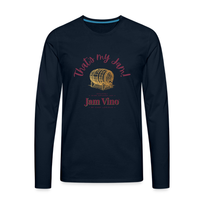 Jam Vino Premium Long Sleeve T-Shirt – Soft 100% Cotton Unisex Tee - deep navy
