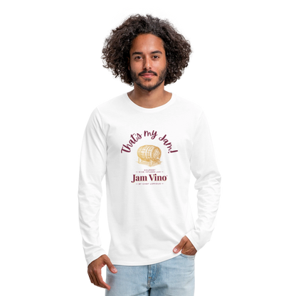 Jam Vino Premium Long Sleeve T-Shirt – Soft 100% Cotton Unisex Tee - white