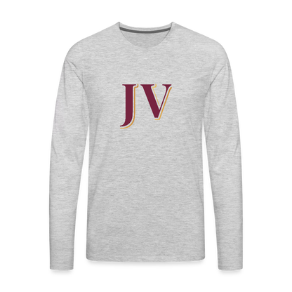 JV Premium Long Sleeve T-Shirt – Soft 100% Cotton Unisex Tee - heather gray