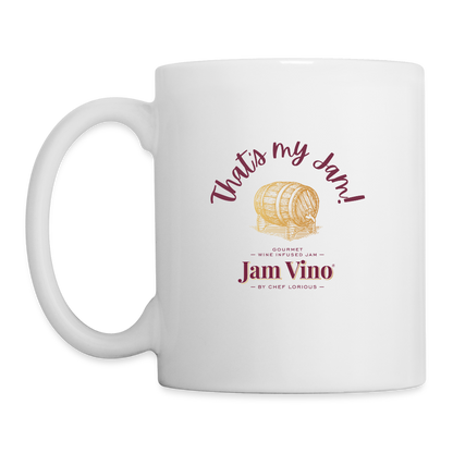 Jam Vino 11oz Ceramic coffee Mug — Dishwasher & Microwave Safe - white