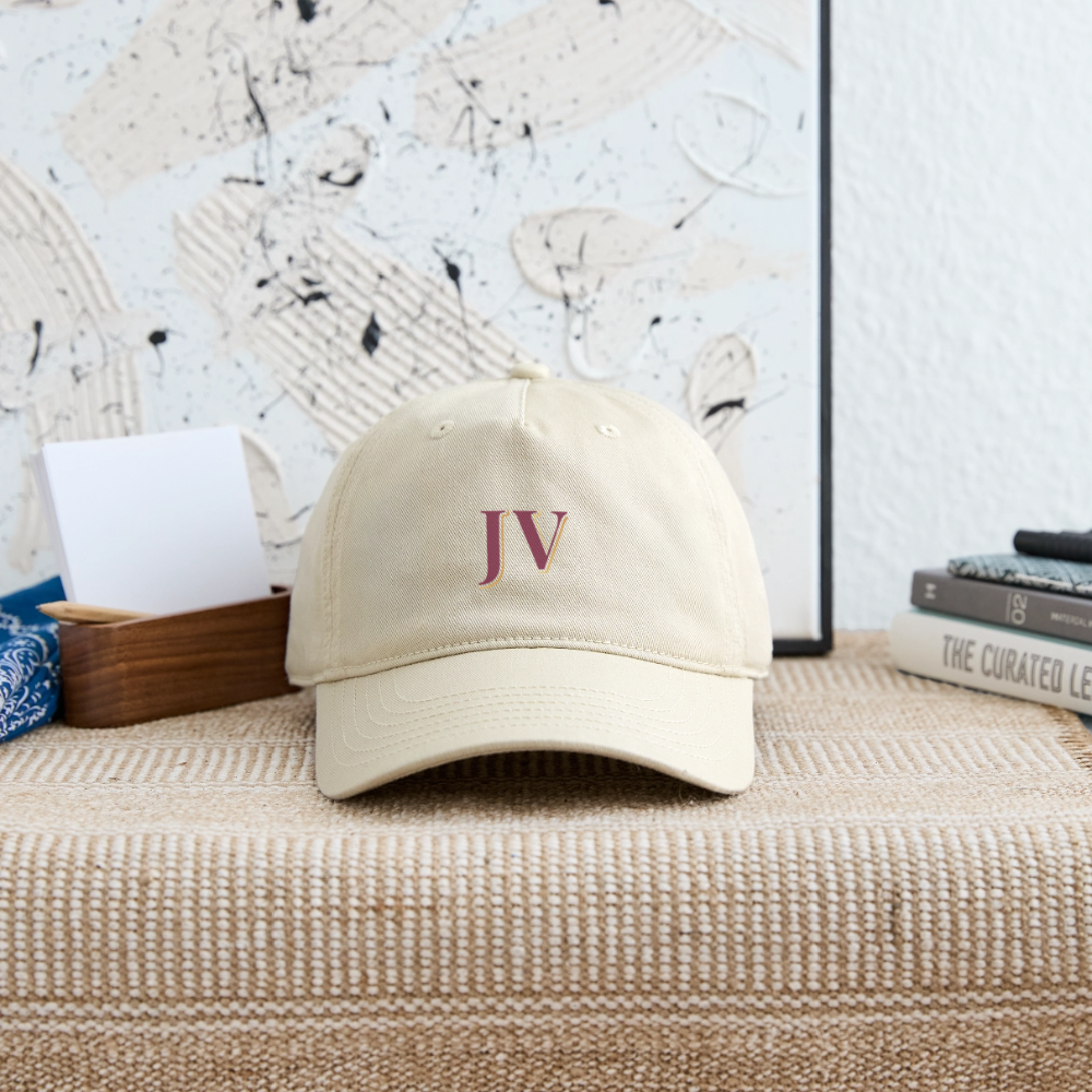 JV Organic Cotton Baseball Cap – Sustainable Adjustable Hat - khaki