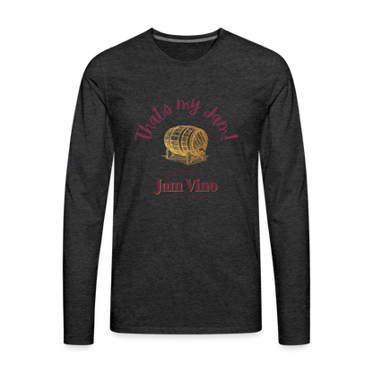 Jam Vino Premium Long Sleeve T-Shirt – Soft 100% Cotton Unisex Tee - charcoal grey